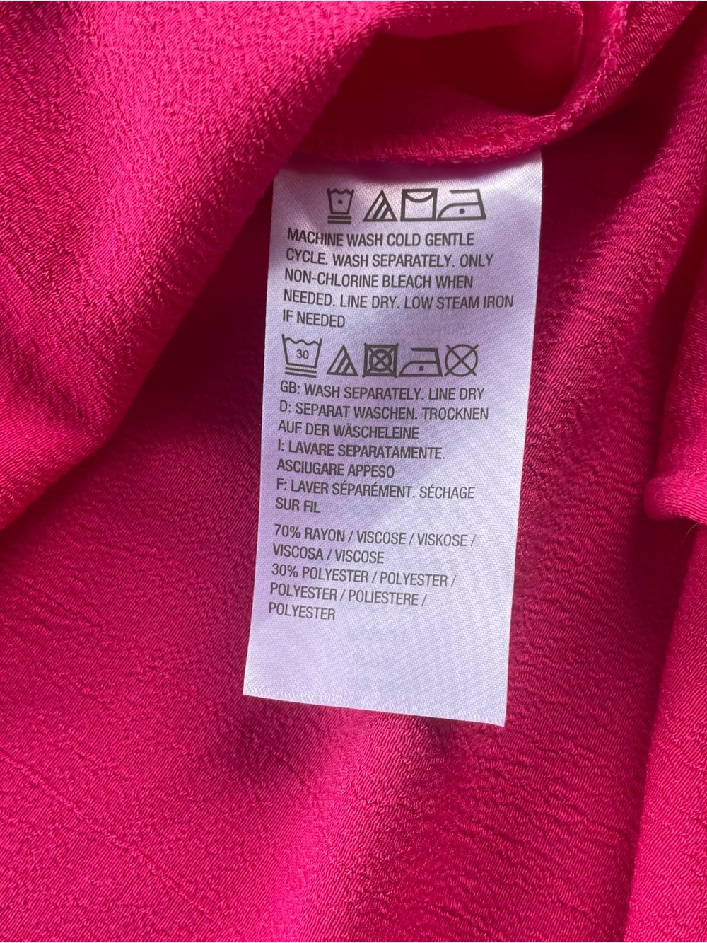 Linea Louis Dell'Olio top size XL hot pink elbow-sleeve swing tunic flowy GUC - Picture 9 of 11